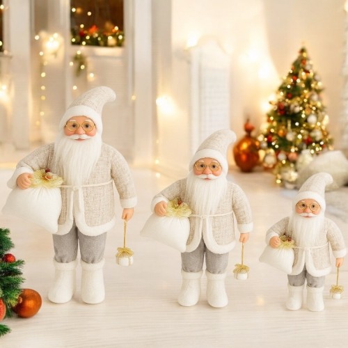 Σετ 3 Διακοσμητικών Άγιων Βασίληδων Με Λευκές Στολές