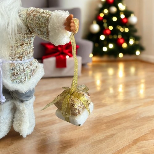 Χριστουγεννιάτικη Φιγούρα Άγιος Βασίλης Με Λευκή Στολή 46cm