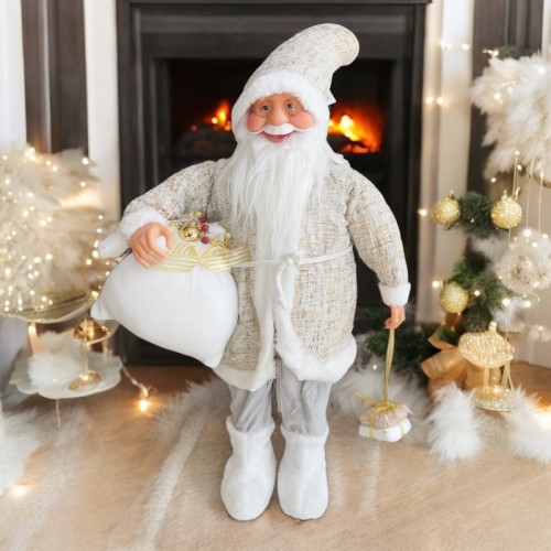 Χριστουγεννιάτικη Φιγούρα Άγιος Βασίλης Με Λευκή Στολή 61cm