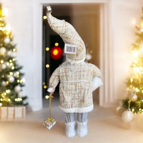 Χριστουγεννιάτικη Φιγούρα Άγιος Βασίλης Με Λευκή Στολή 61cm