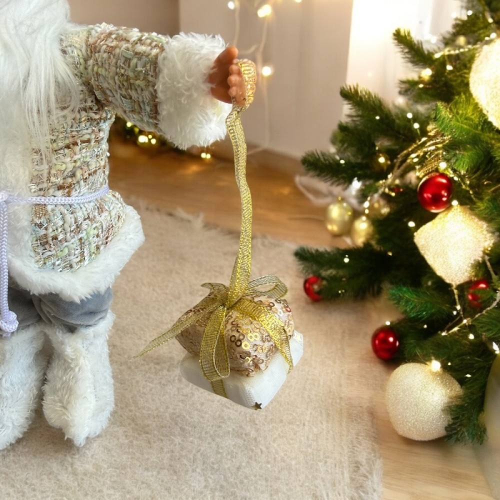 Χριστουγεννιάτικη Φιγούρα Άγιος Βασίλης Με Λευκή Στολή 61cm